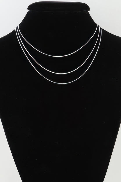 Triple Sleek Chain Necklace