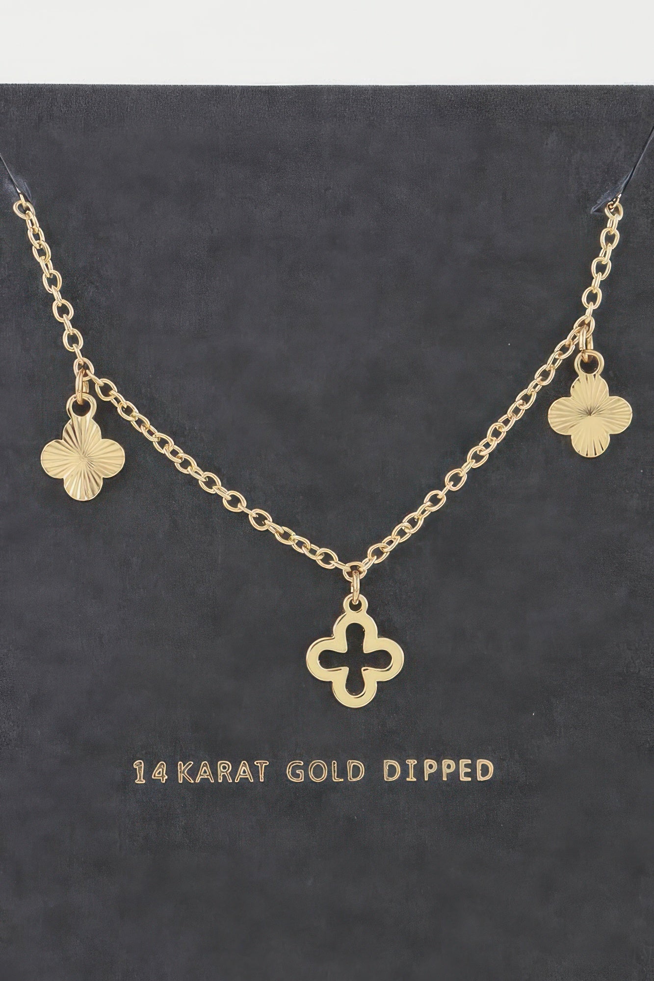Triple Clover Charm Necklace