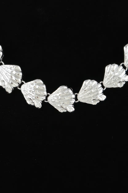 Hammered Sea Shell Charm Necklace