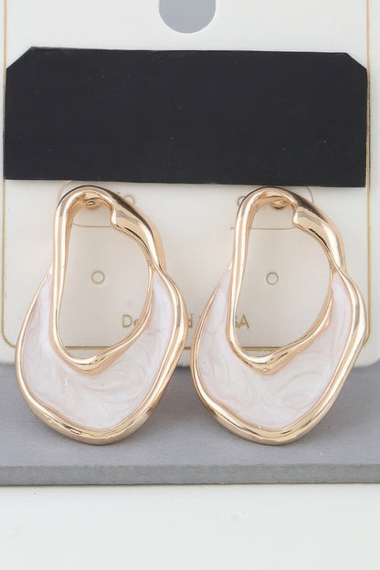 Multi Abstract Marble Ripple Earrings