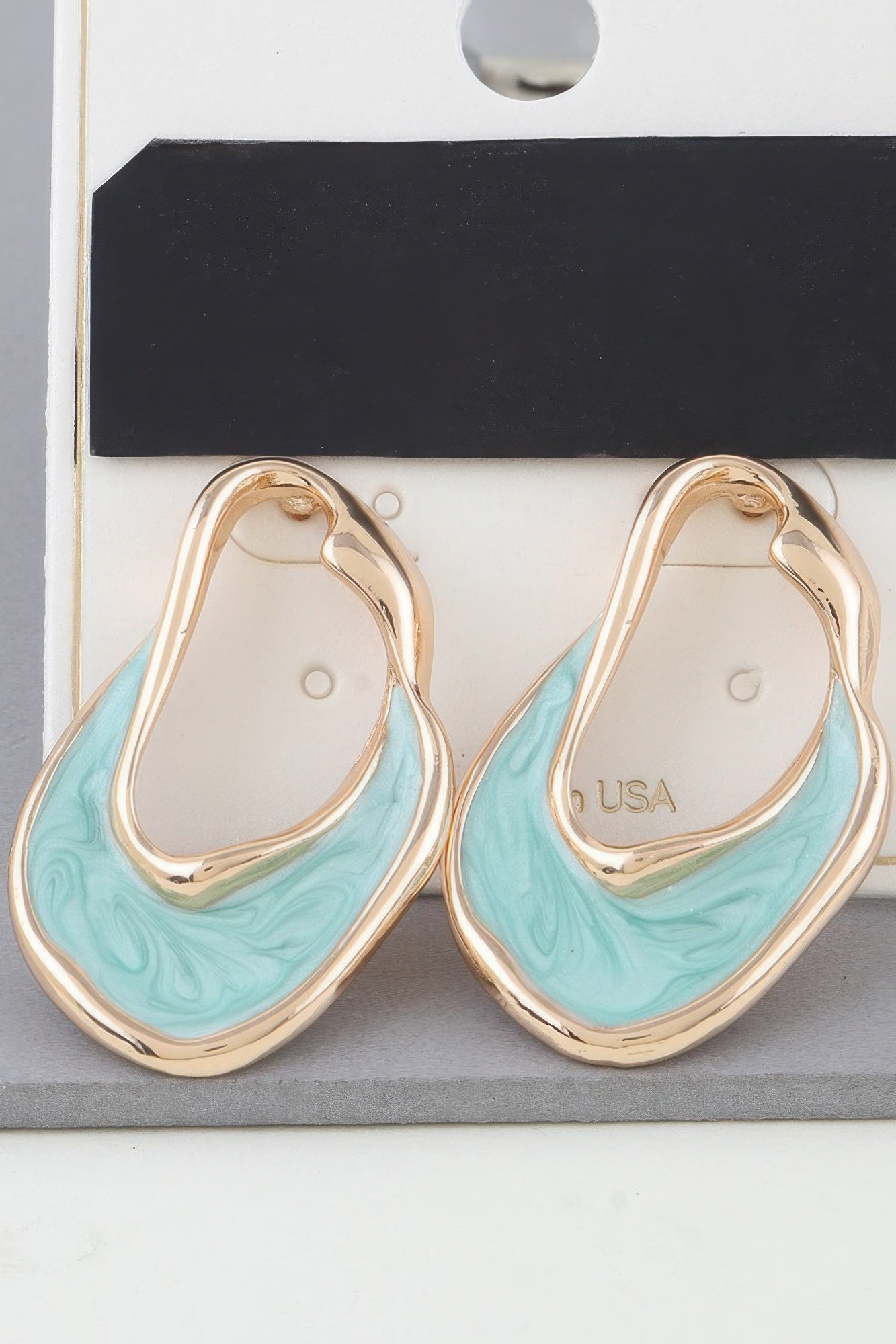 Multi Abstract Marble Ripple Earrings