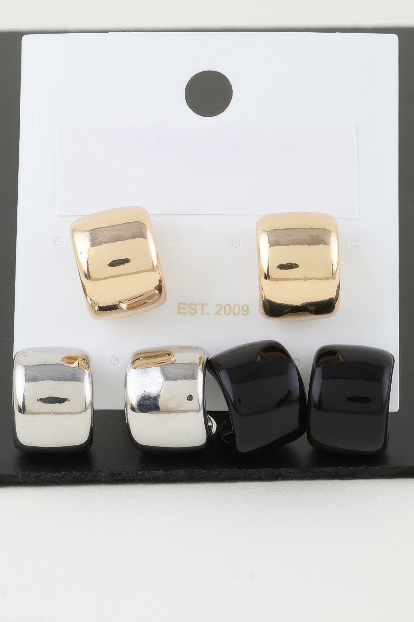 Multi Shiny Wide Hoop Earrings Set