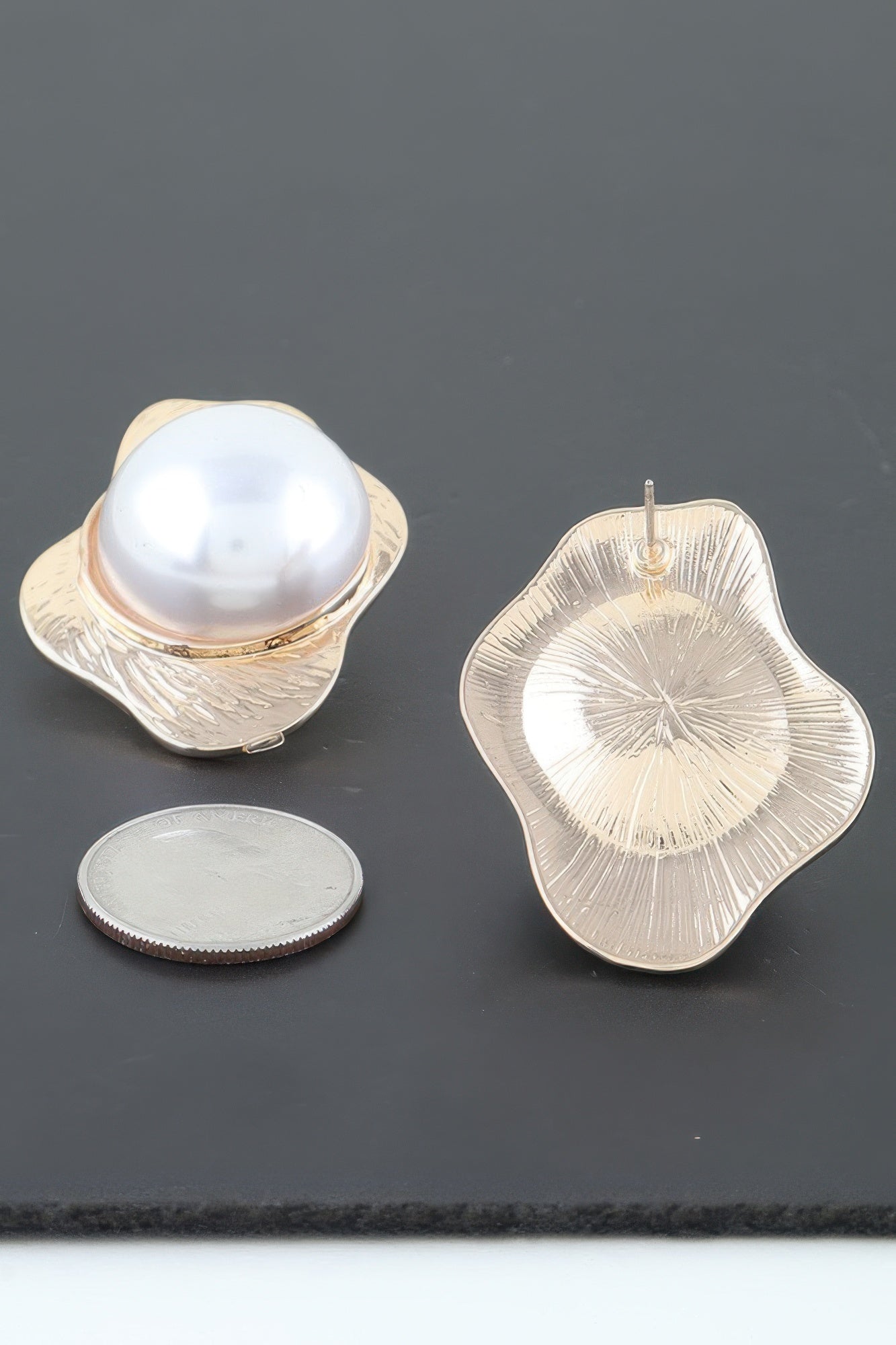 Etched Stone Statement Stud Earrings