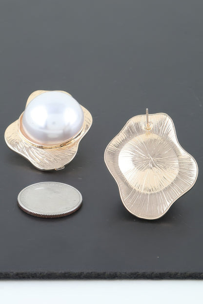 Etched Stone Statement Stud Earrings