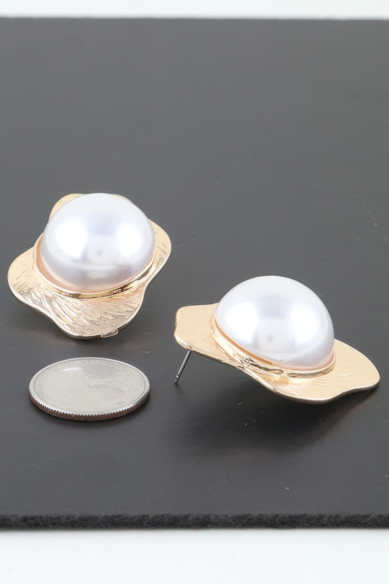 Etched Stone Statement Stud Earrings