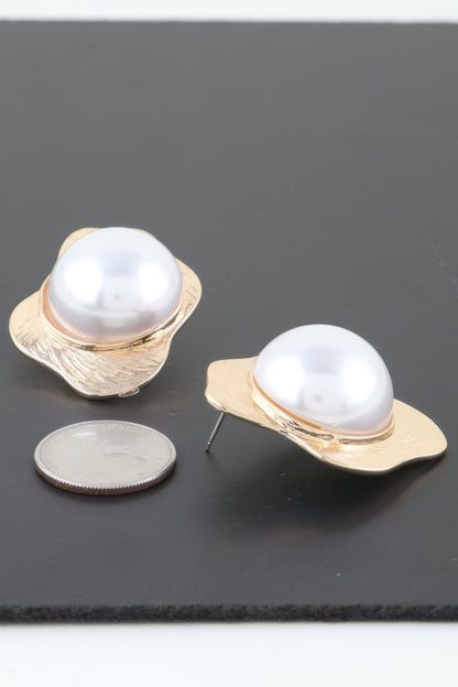 Etched Stone Statement Stud Earrings