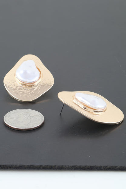 Abstract Etched Stone Stud Earrings