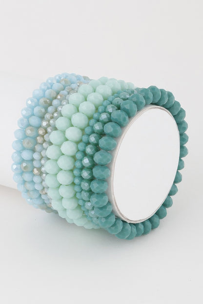 Multi Pastel Pink Crystal Beaded Bracelet