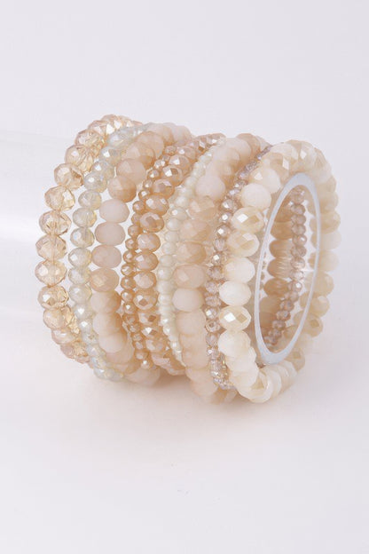 Multi Pastel Pink Crystal Beaded Bracelet