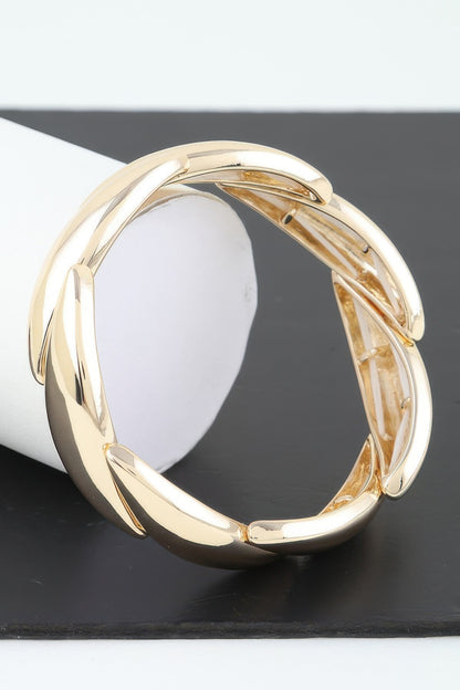 Shiny Overlapping Leaves Bracelet