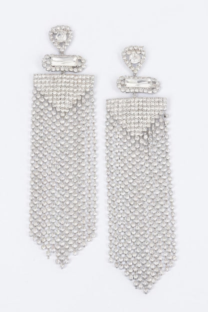 Rhinestone Fringe Earring