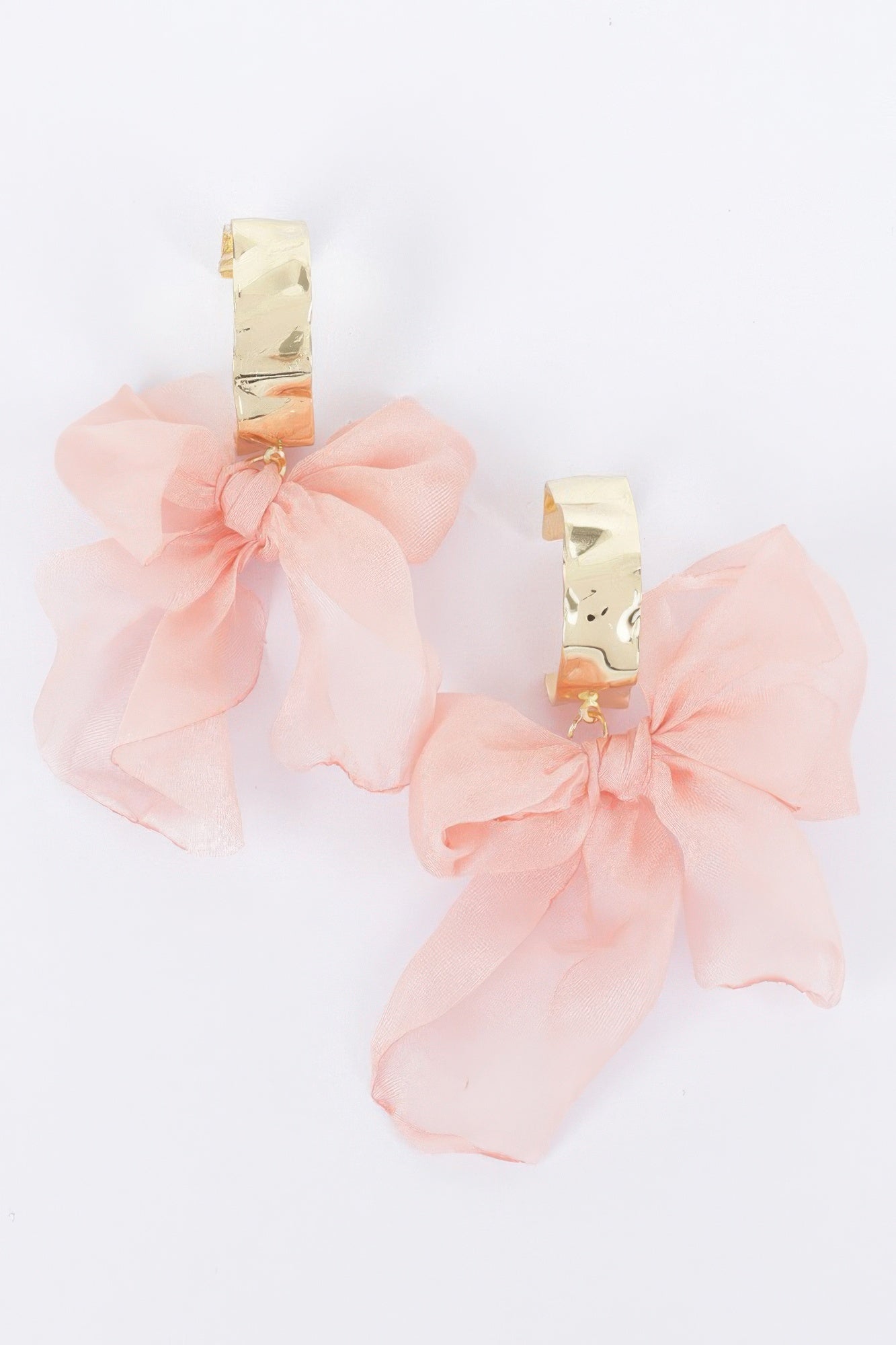 Metal Fabric Flower Earring