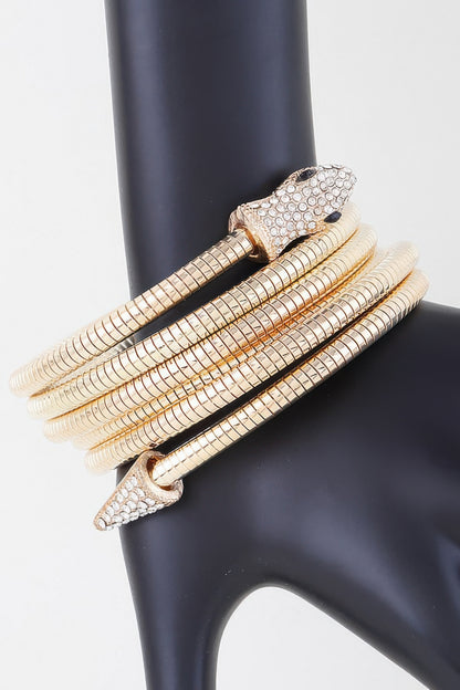 Coiled Bejeweled Snake Bracelet