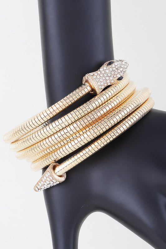 Coiled Bejeweled Snake Bracelet