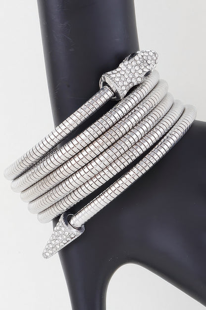 Coiled Bejeweled Snake Bracelet