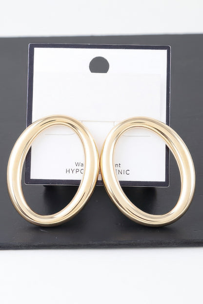 Shiny O Oval Earrings