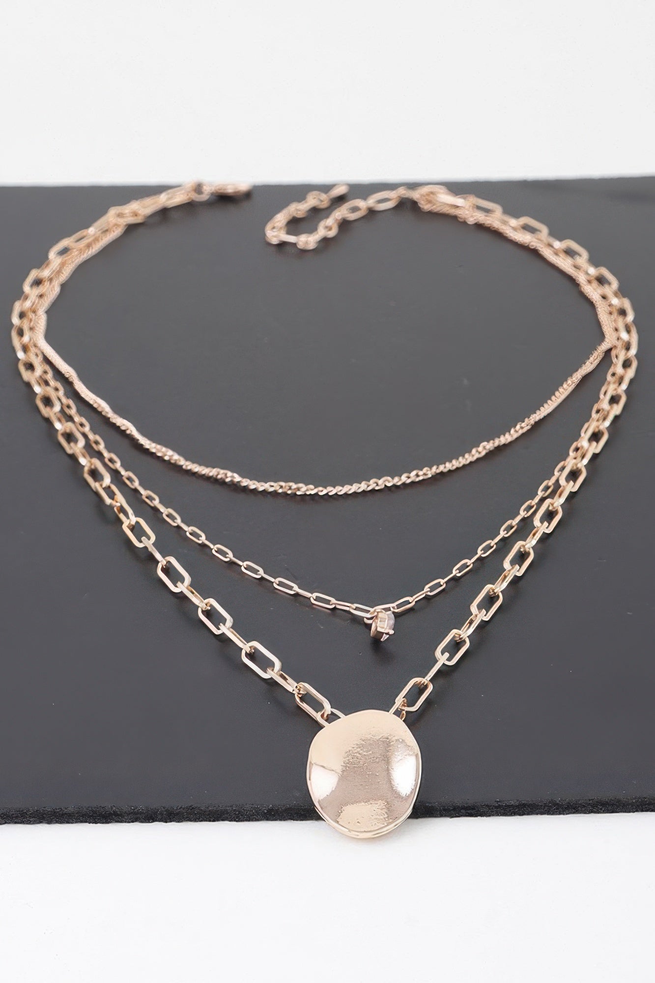 Metal Pendant Multilayer Necklace