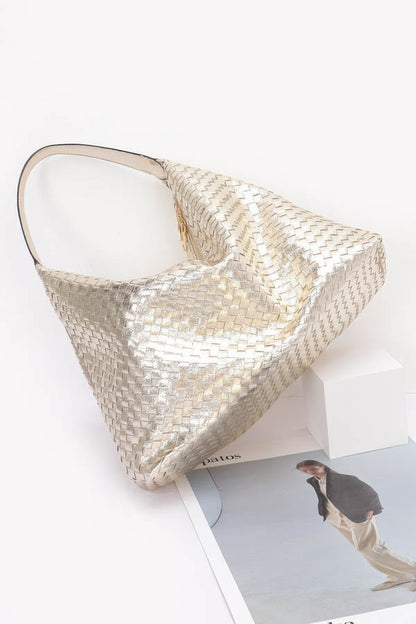 Metallic Braided Tote Bag