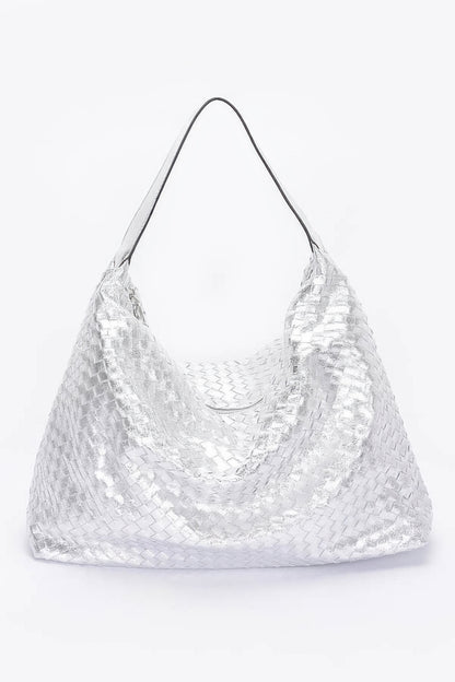 Metallic Braided Tote Bag