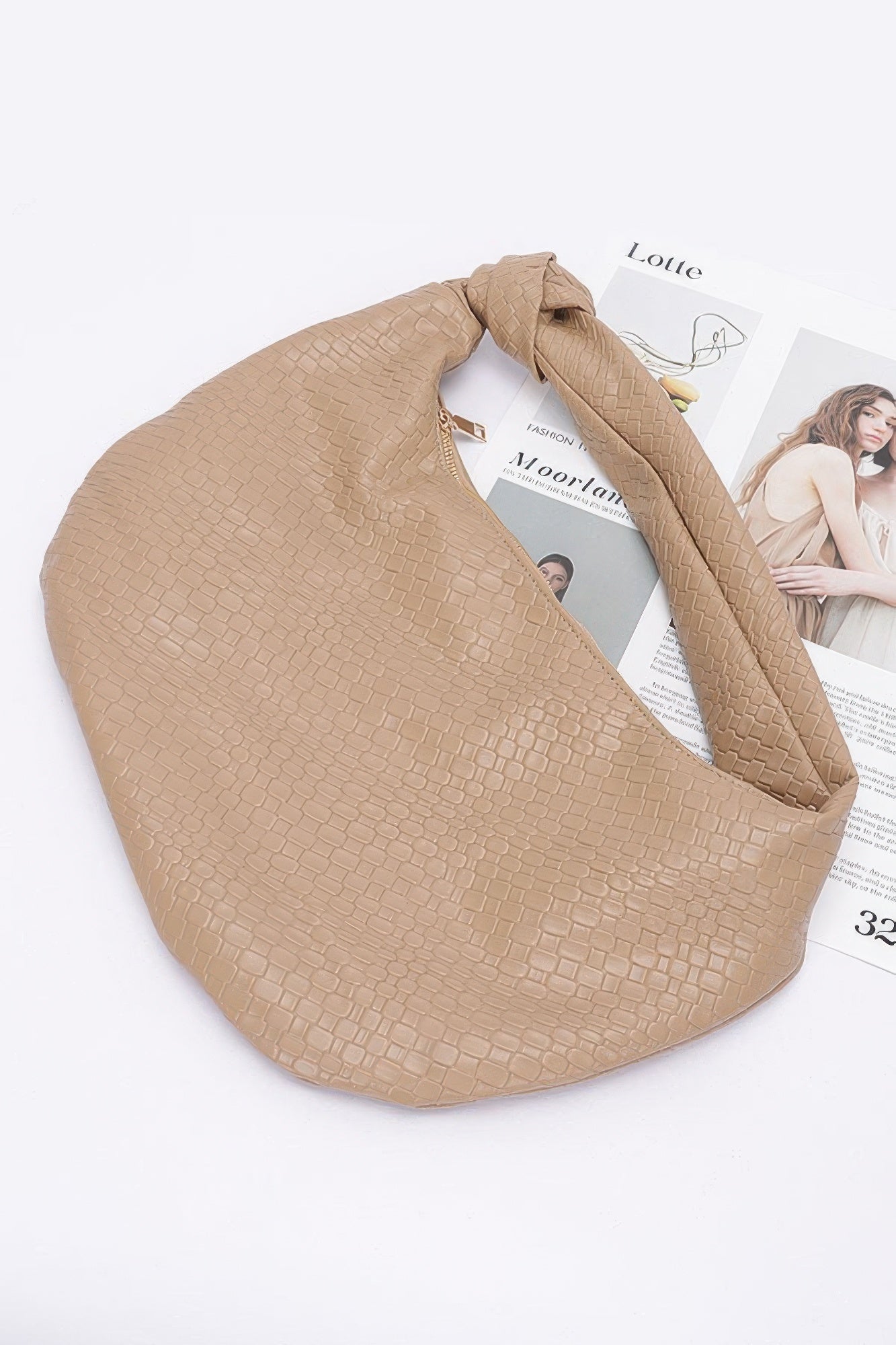 Embossed Faux Leather Big Hobo Bag