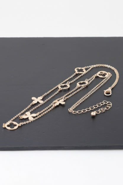 Double Open Clover Charm Necklace