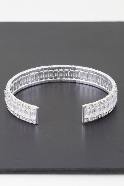 Wide Cubic Zirconia Cuff Bracelet