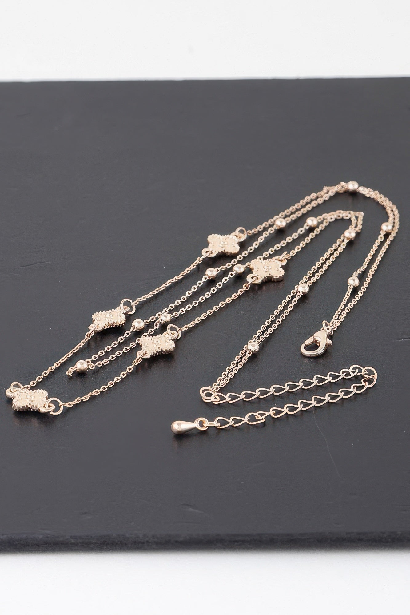 Double Clover Charm Necklace
