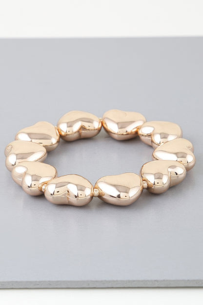 Shiny Heart Charm Bracelet