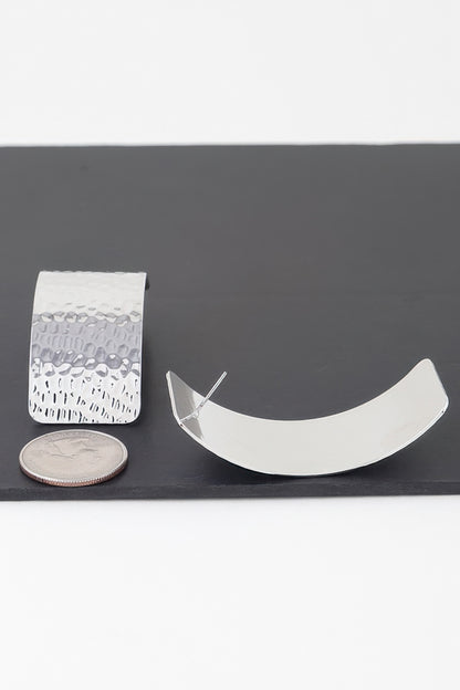 Indented Curved Plate Earrings