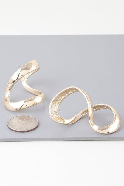 Abstract Shiny Bend Earrings