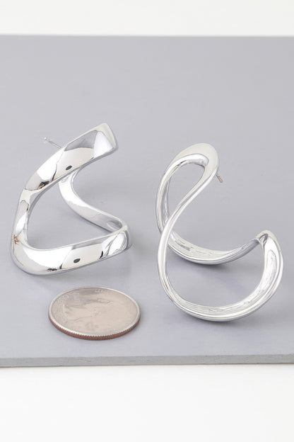 Abstract Shiny Bend Earrings