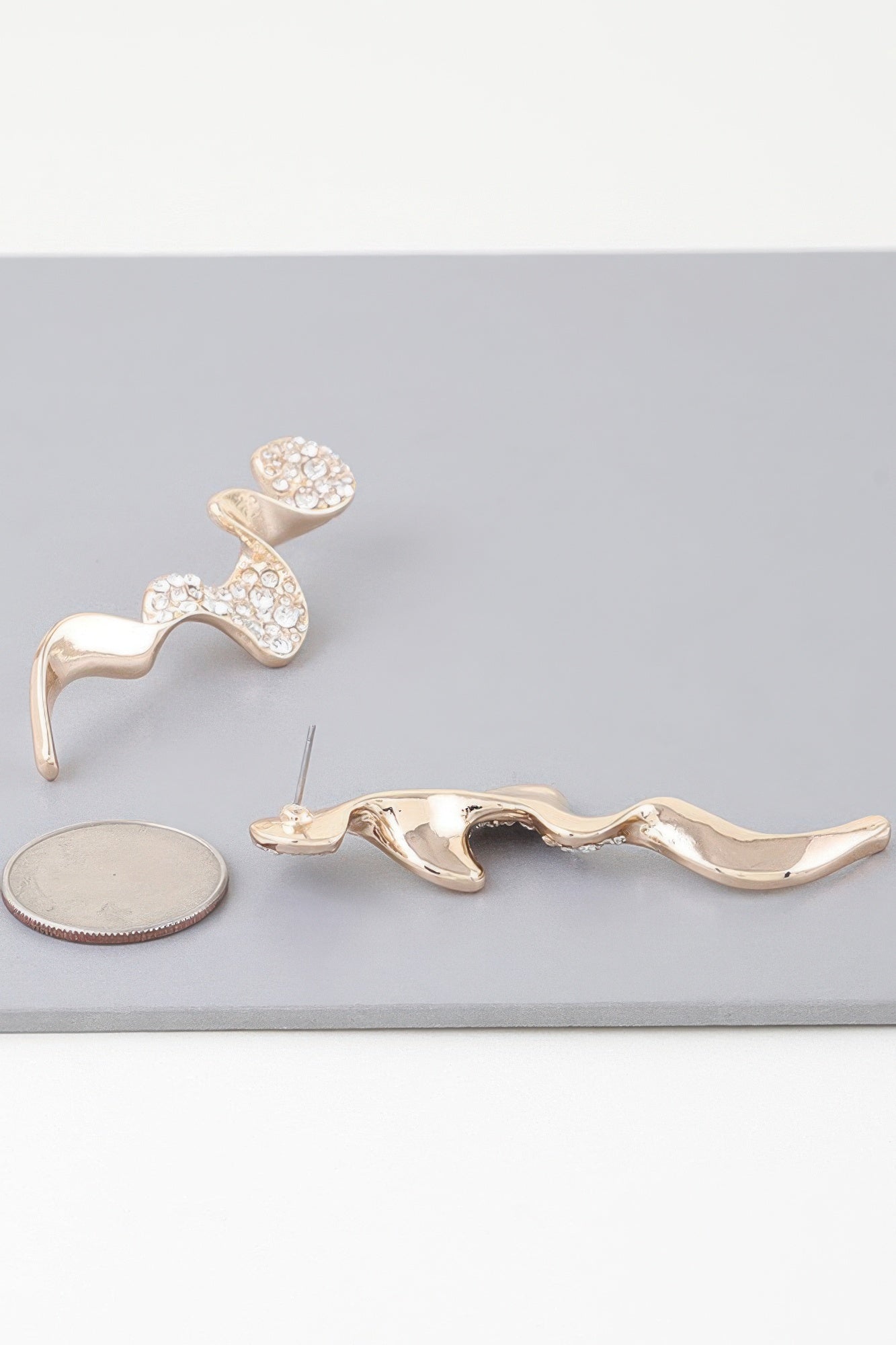 Jeweled Wave Drop Earrings