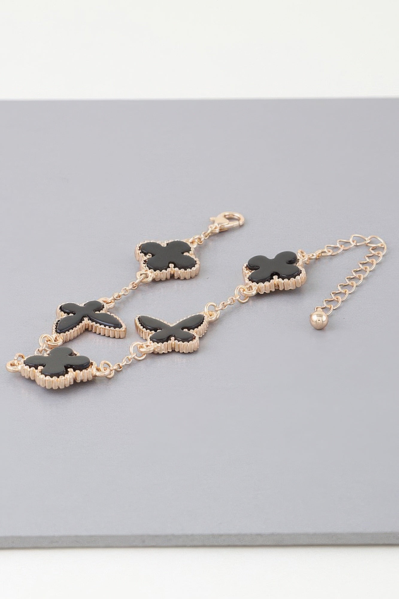 Multi Stone Clover Charm Bracelet