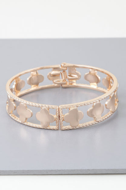 Twisted Open Clover Cuff Bracelet