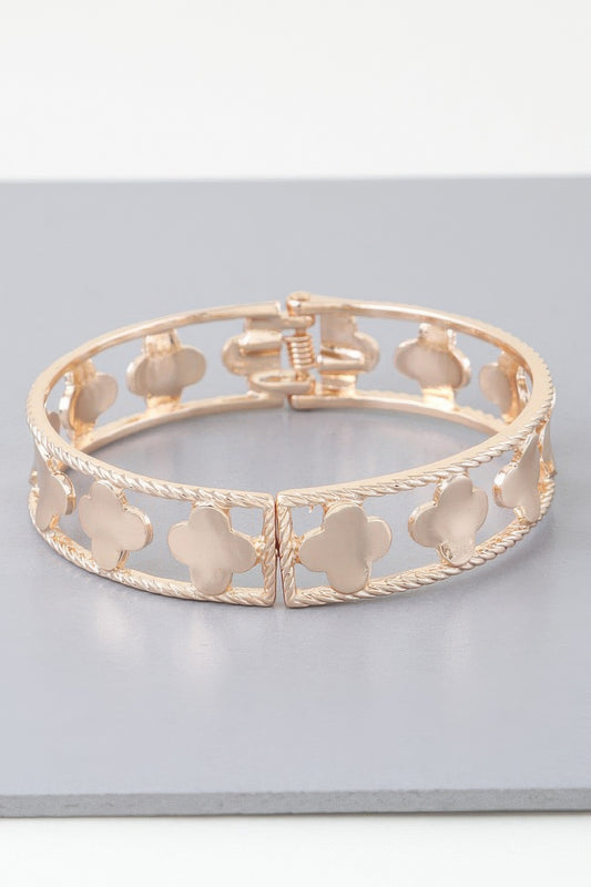 Twisted Open Clover Cuff Bracelet