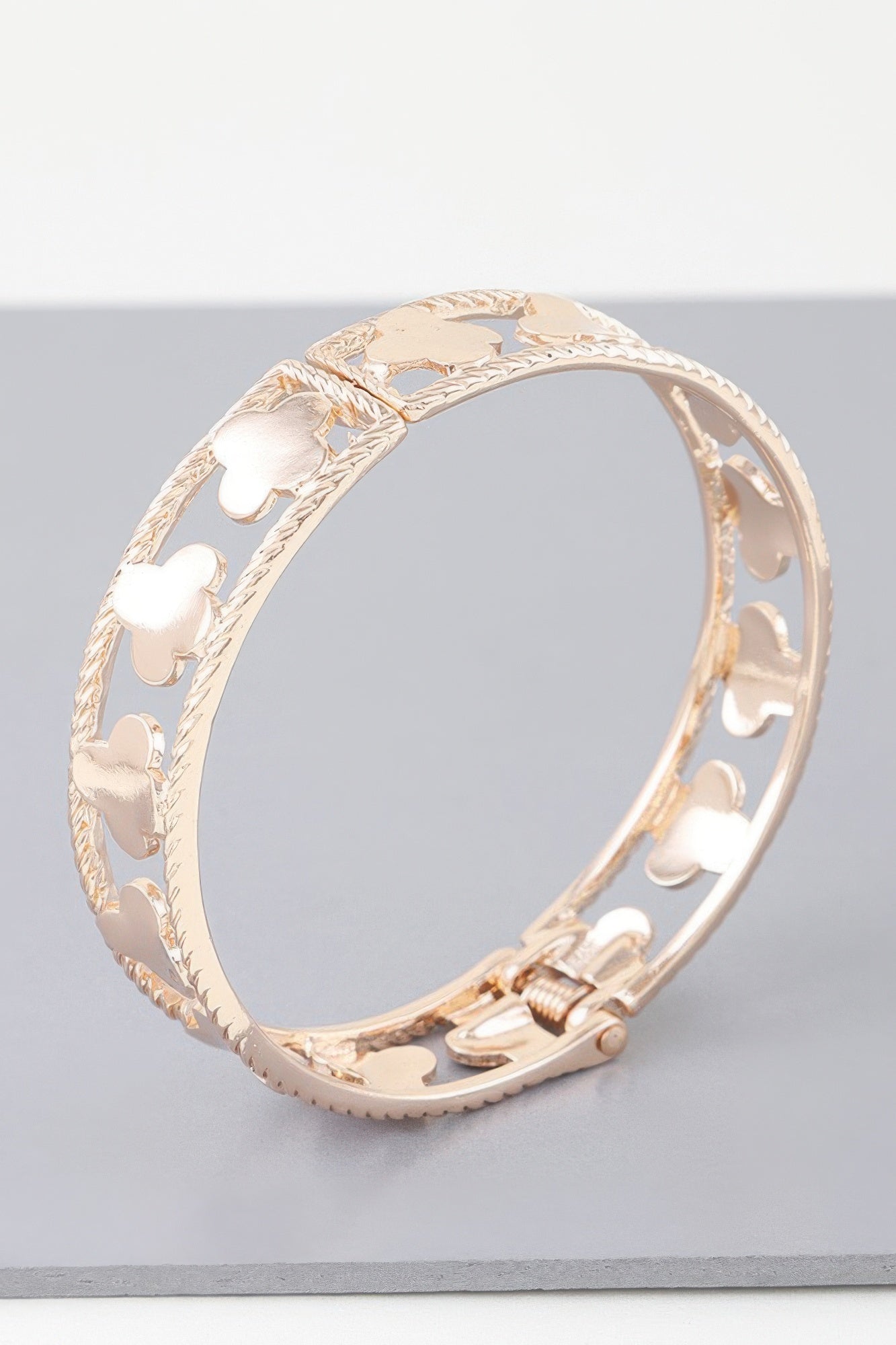Twisted Open Clover Cuff Bracelet