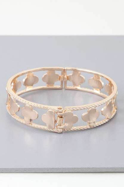 Twisted Open Clover Cuff Bracelet