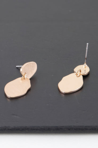 Abstract Double Engraved Drop Earrings