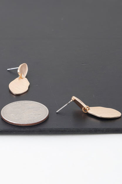 Abstract Double Engraved Drop Earrings