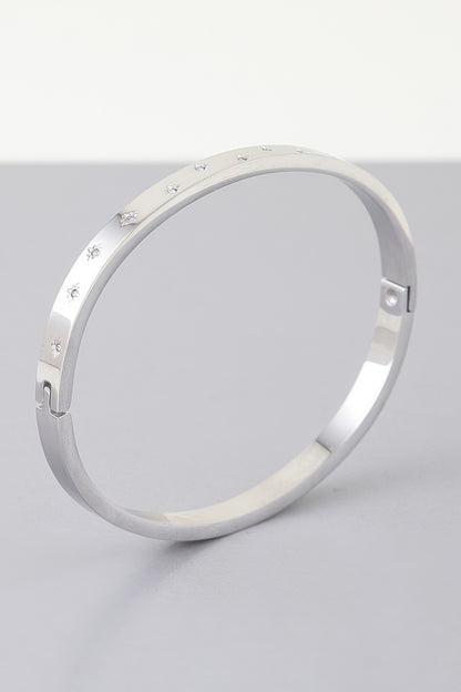 Shining Star Embedded Cuff Bracelet