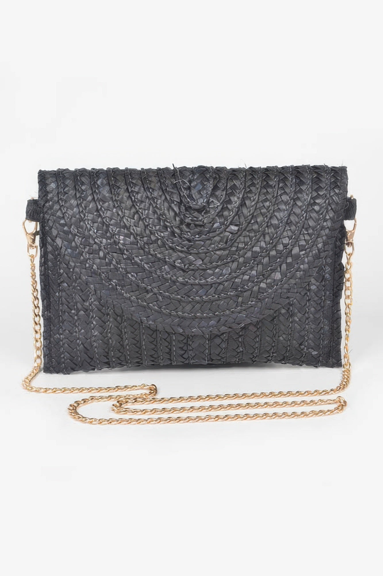 Straw Pom Pom Flap Bag