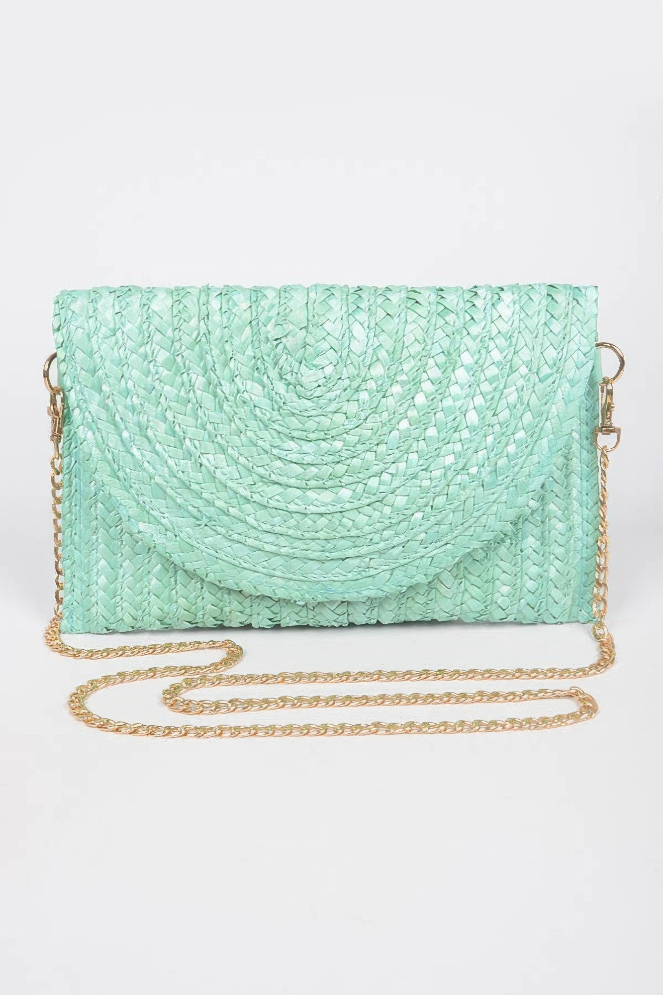 Straw Pom Pom Flap Bag