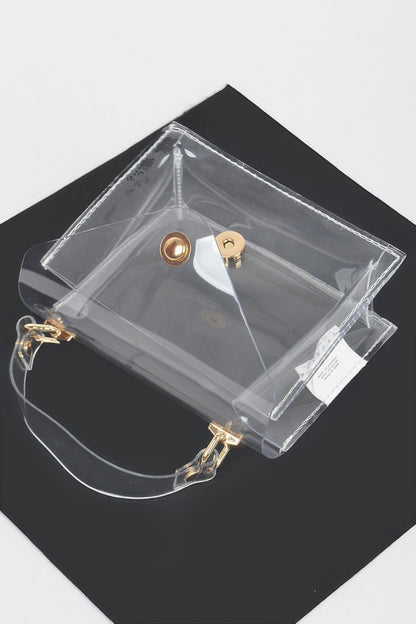 Clear Pvc Top Handle Crossbody Bag