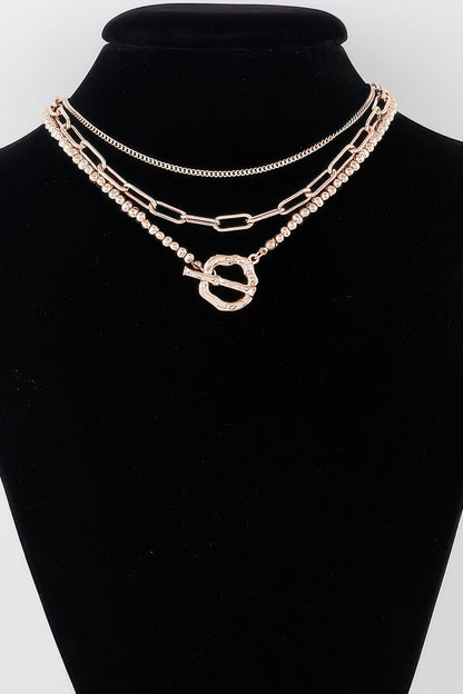 Triple Toggle Chain Necklace