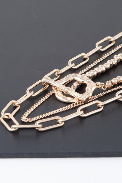 Triple Toggle Chain Necklace