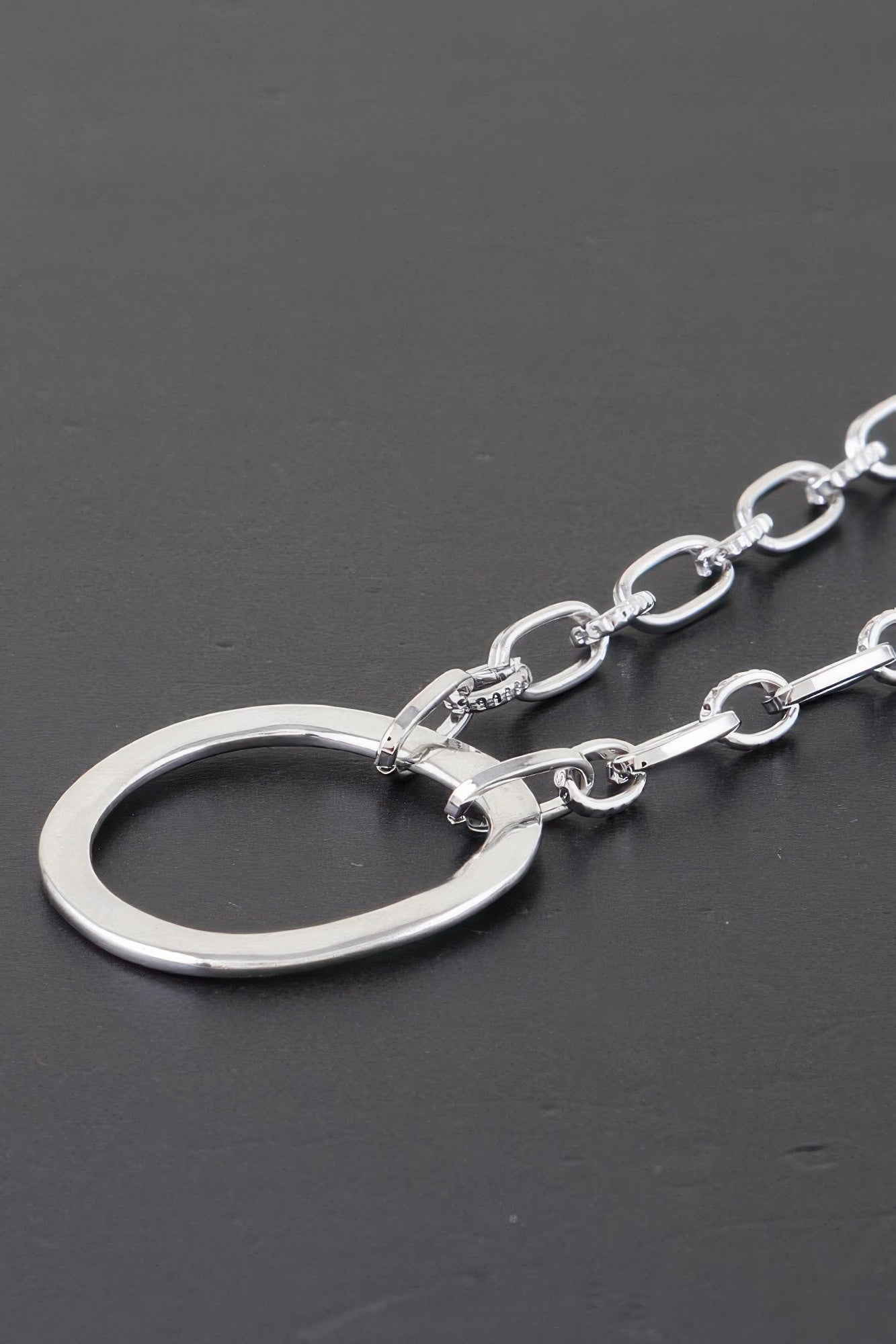 Hammered Hoop Chain Necklace