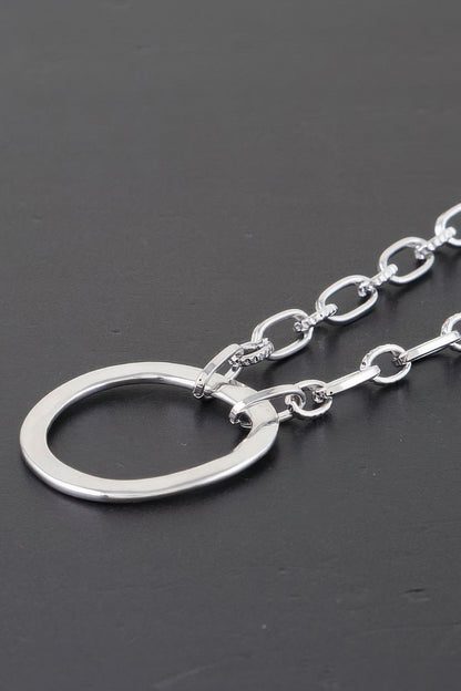 Hammered Hoop Chain Necklace