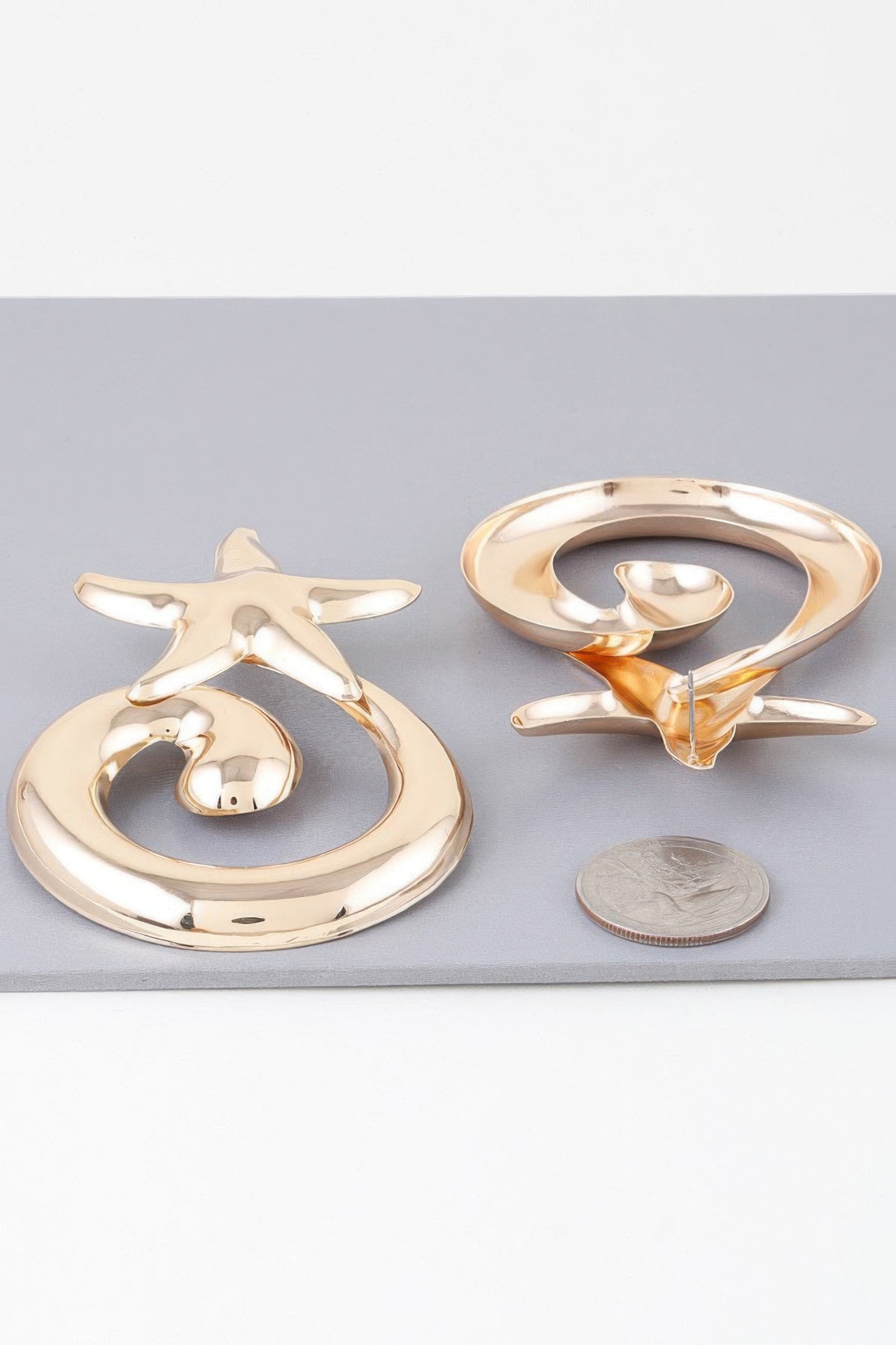 Abstract Shiny Twisted Plate Earrings
