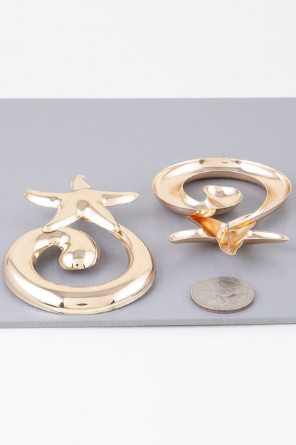 Abstract Shiny Twisted Plate Earrings