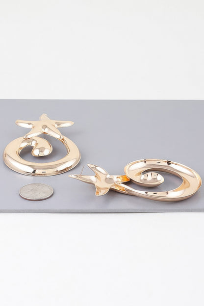 Abstract Shiny Twisted Plate Earrings